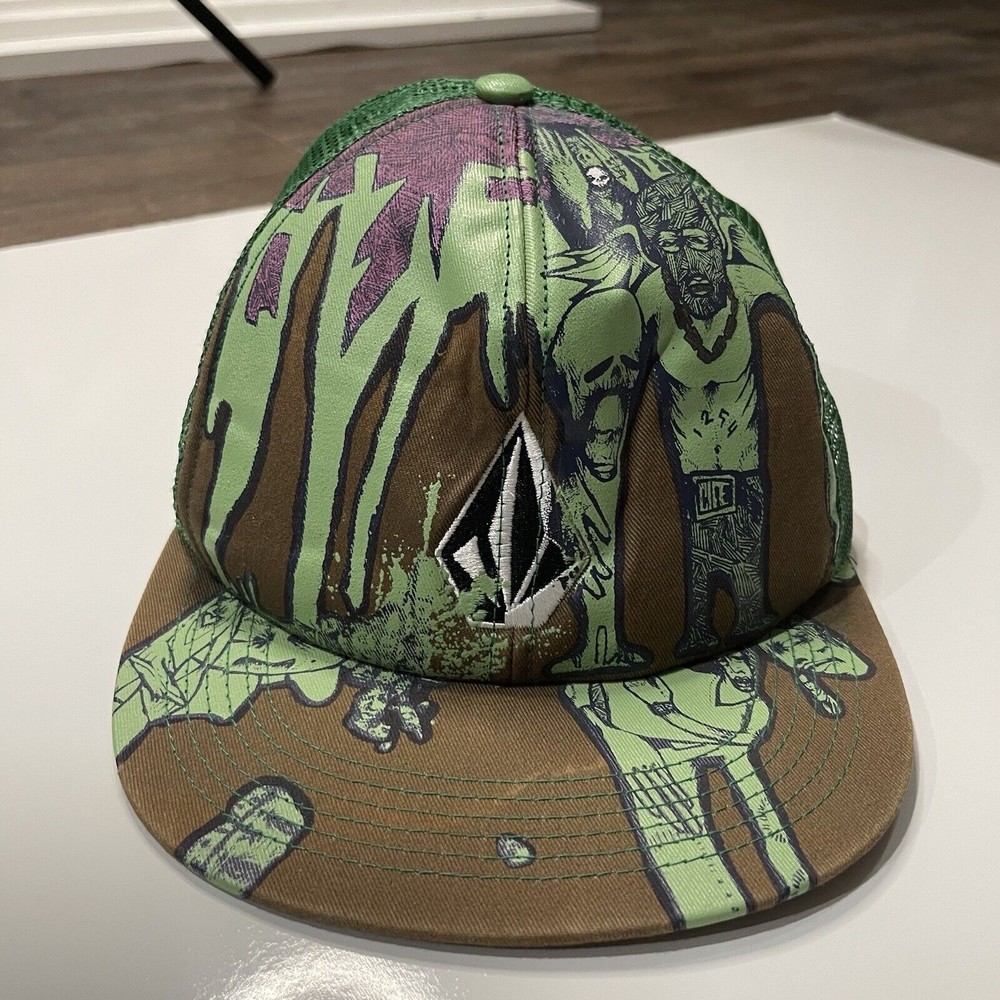 Rare Volcom JJ Heredia Cheese Hat Snapback Hat Cap Street Skate Trucker Genuine